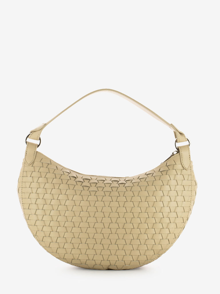 ORCIANI - Borsa Dumpling M Nappa Woven Avorio