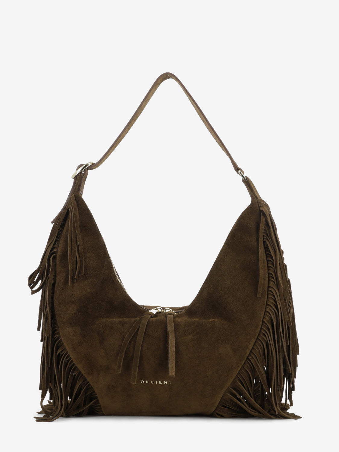 Borsa Isola Peach Fringe small cocoa
