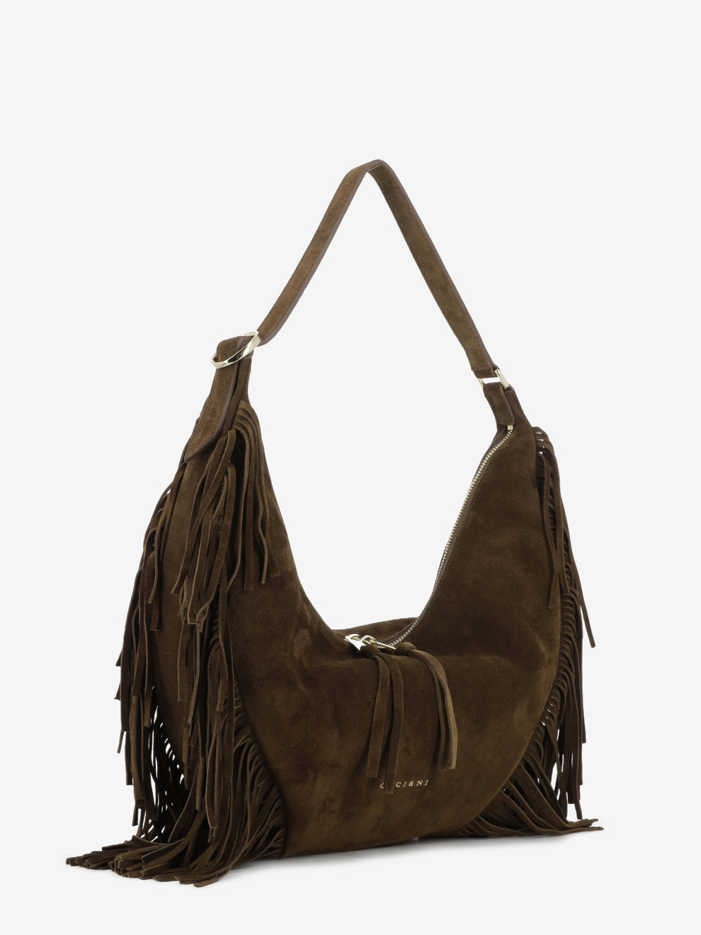 Borsa Isola Peach Fringe small cocoa