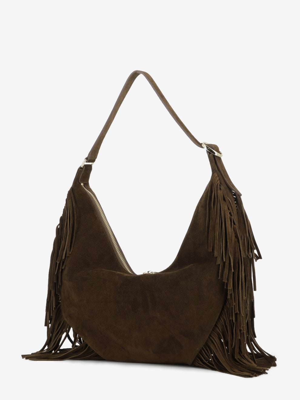 Borsa Isola Peach Fringe small cocoa