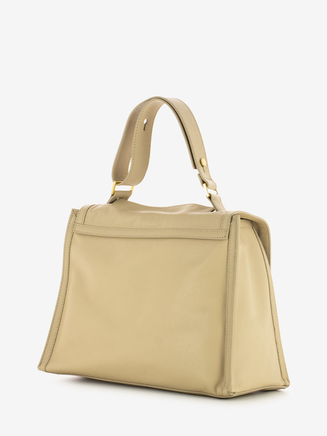 Borsa media in pelle beige