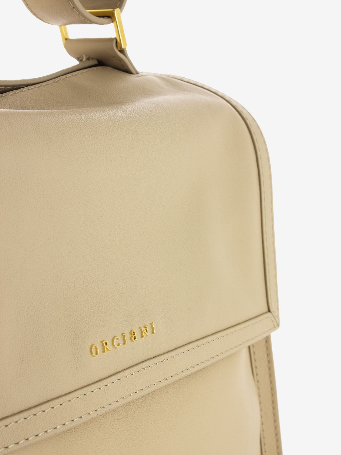 Borsa media in pelle beige