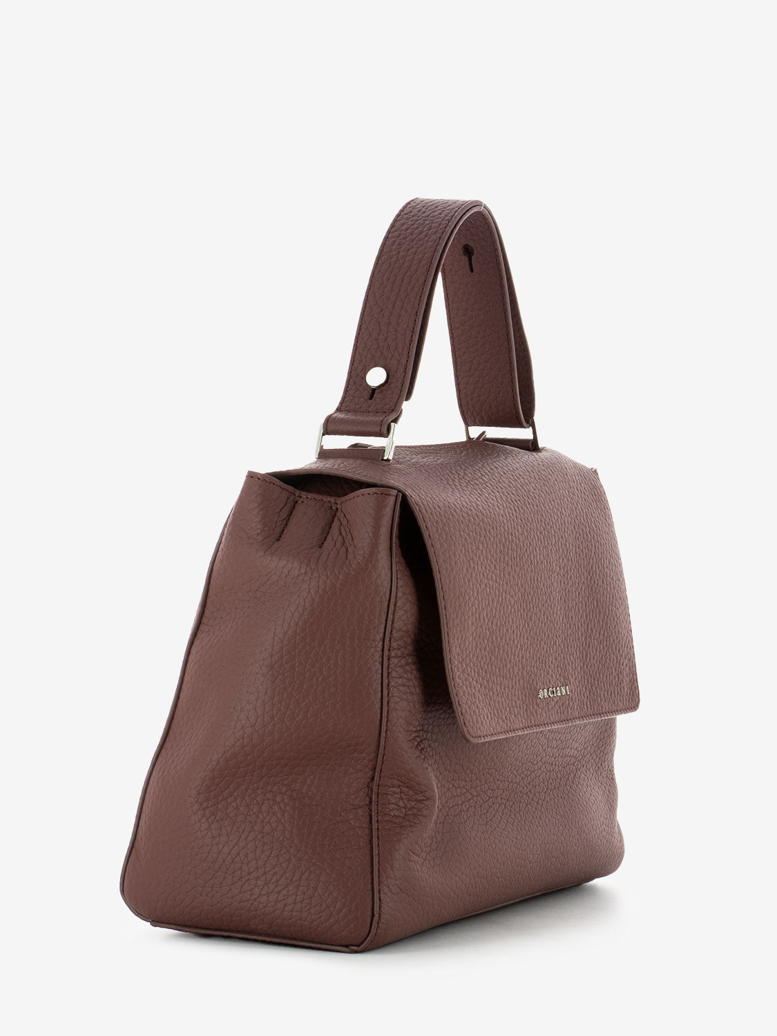Borsa media in pelle martellata amarena