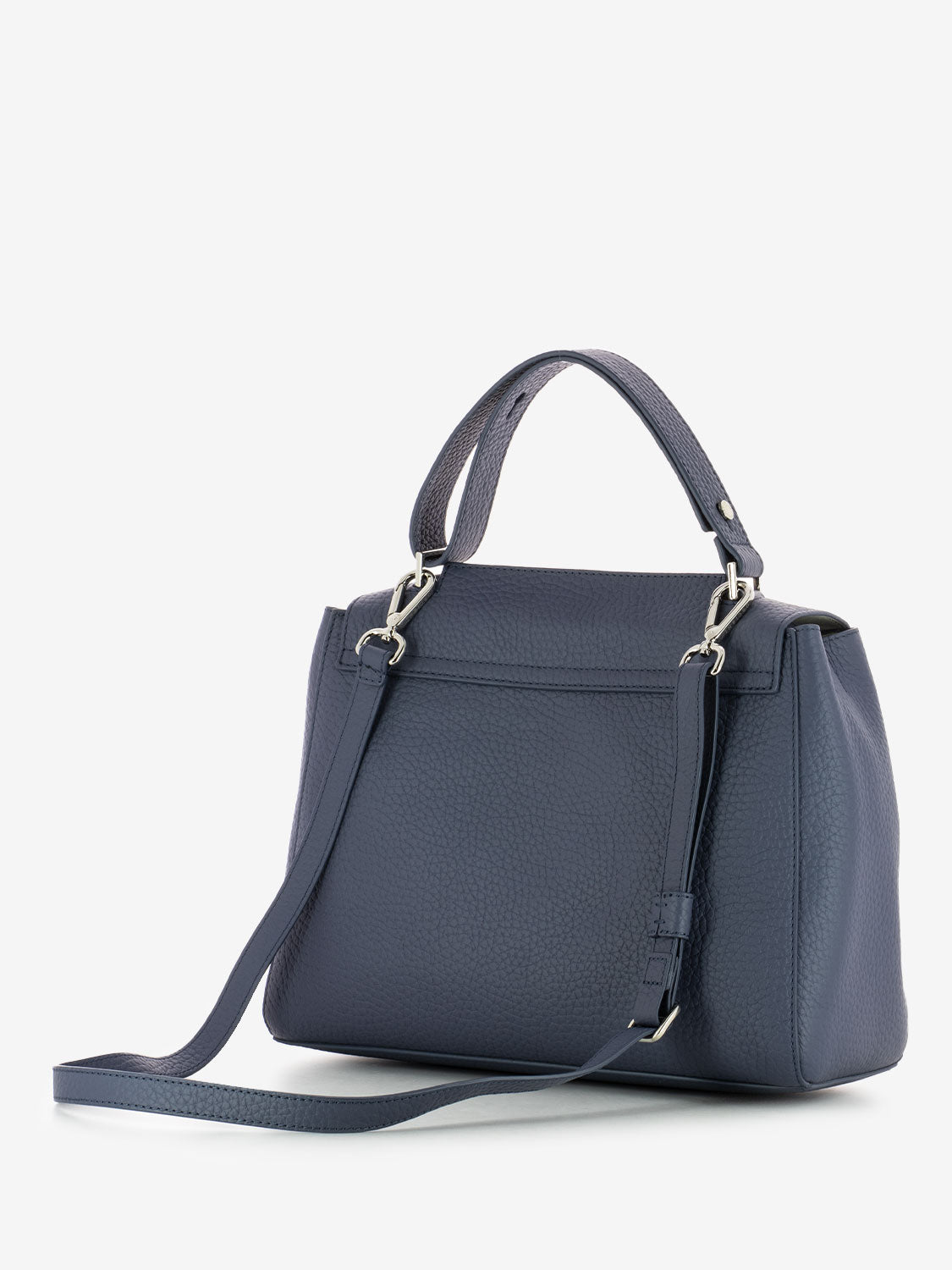 Borsa media in pelle martellata mirtillo