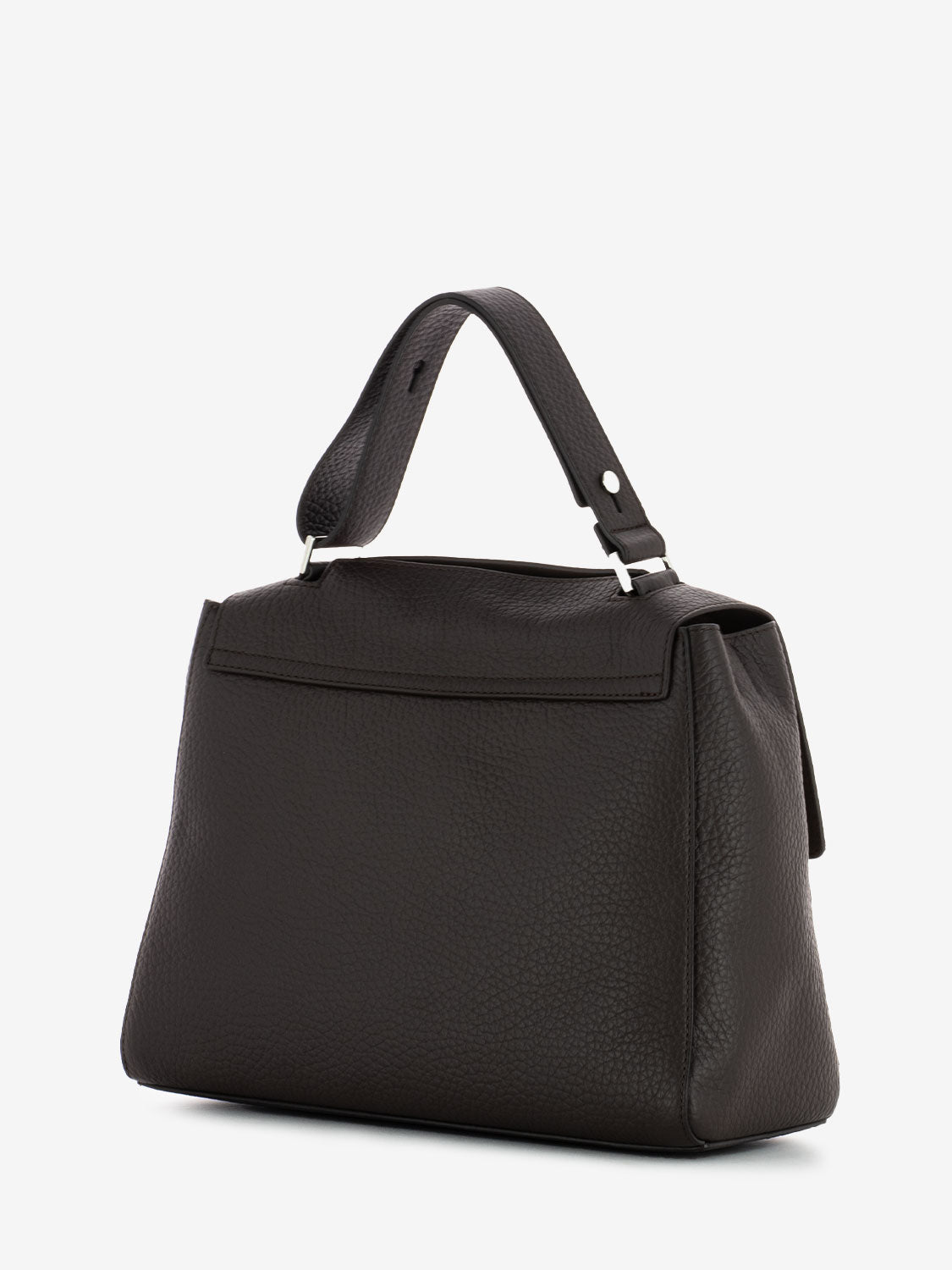 Borsa media in pelle martellata testa di moro