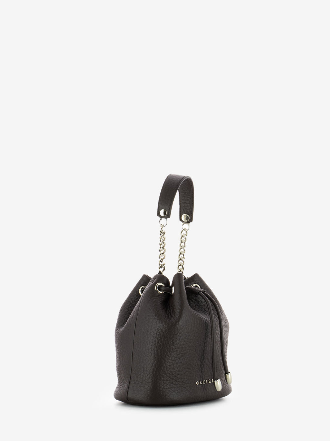 Borsa mini a secchiello marrone