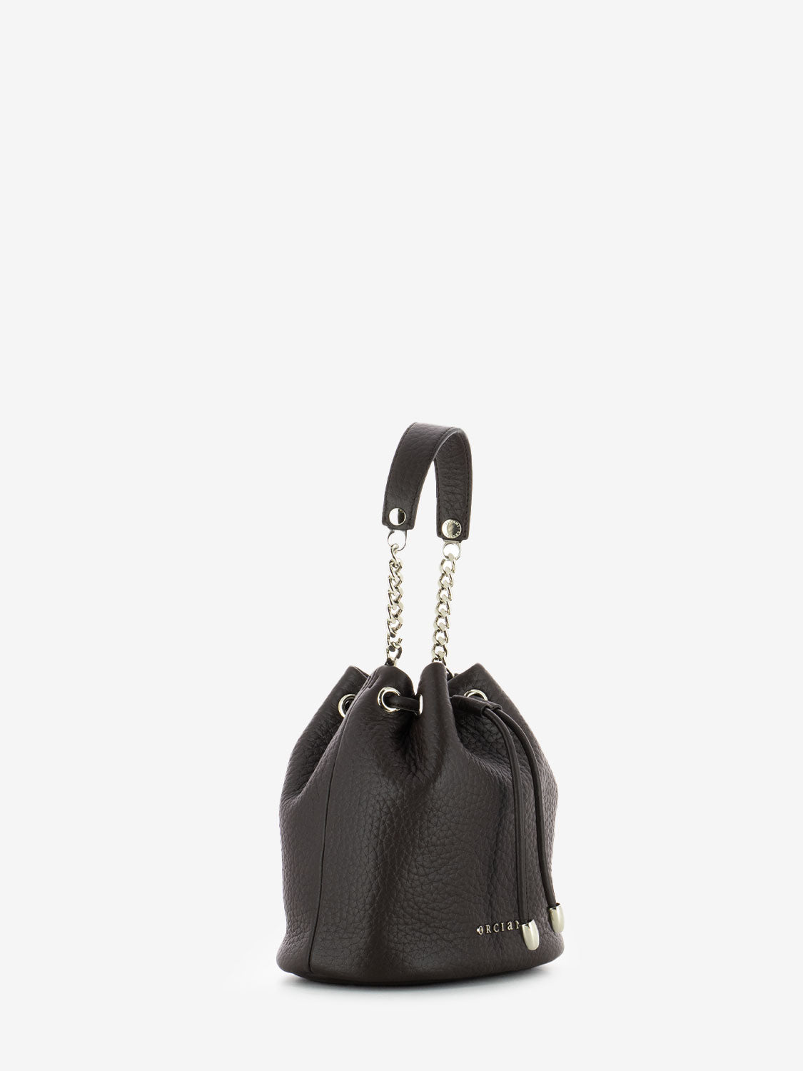 Borsa mini a secchiello marrone