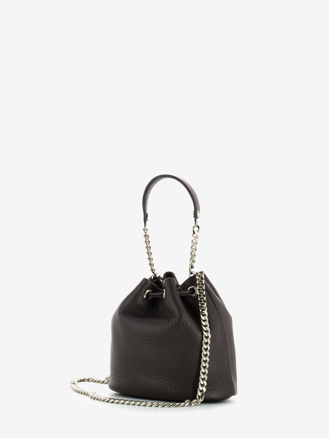 Borsa mini a secchiello marrone