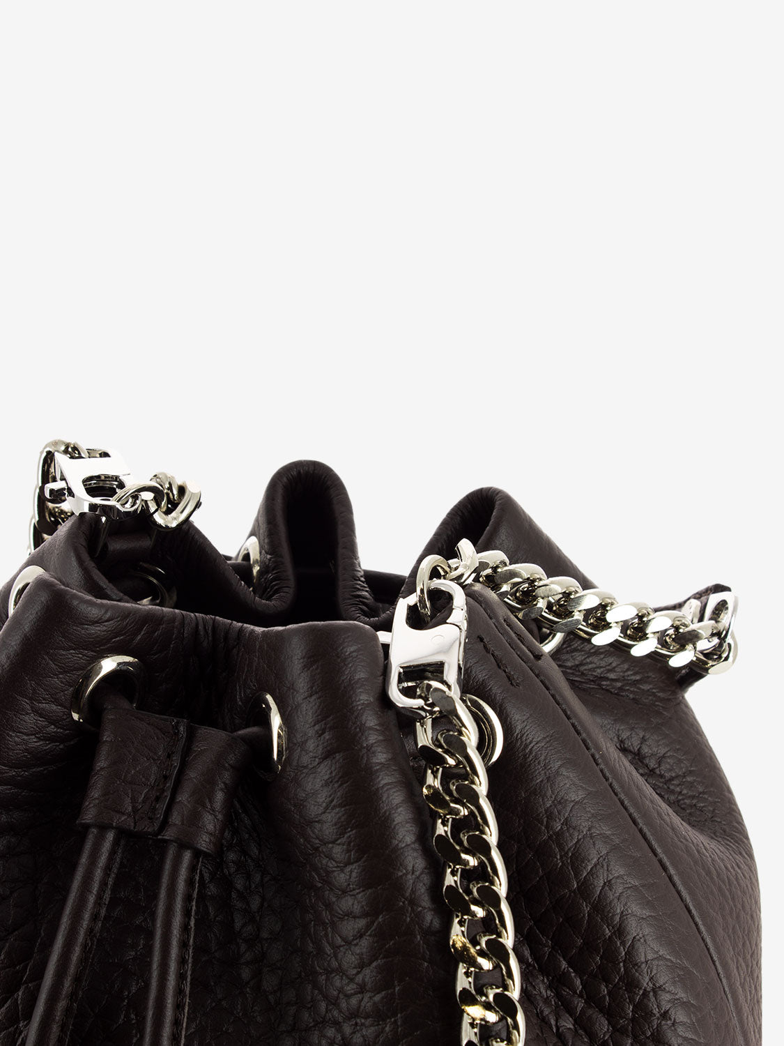 Borsa mini a secchiello marrone