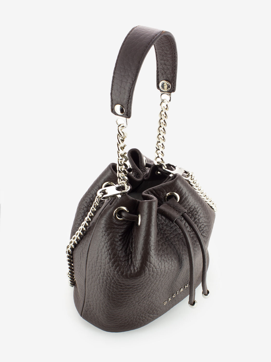 Borsa mini a secchiello marrone