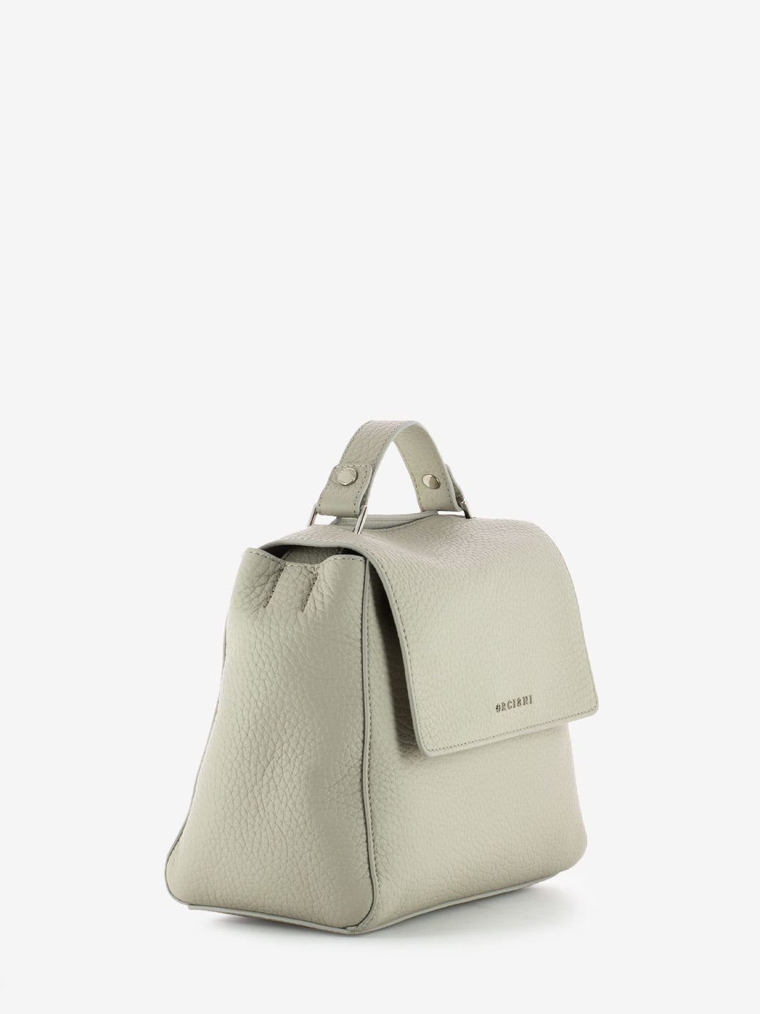 Borsa piccola in pelle martellata bianca
