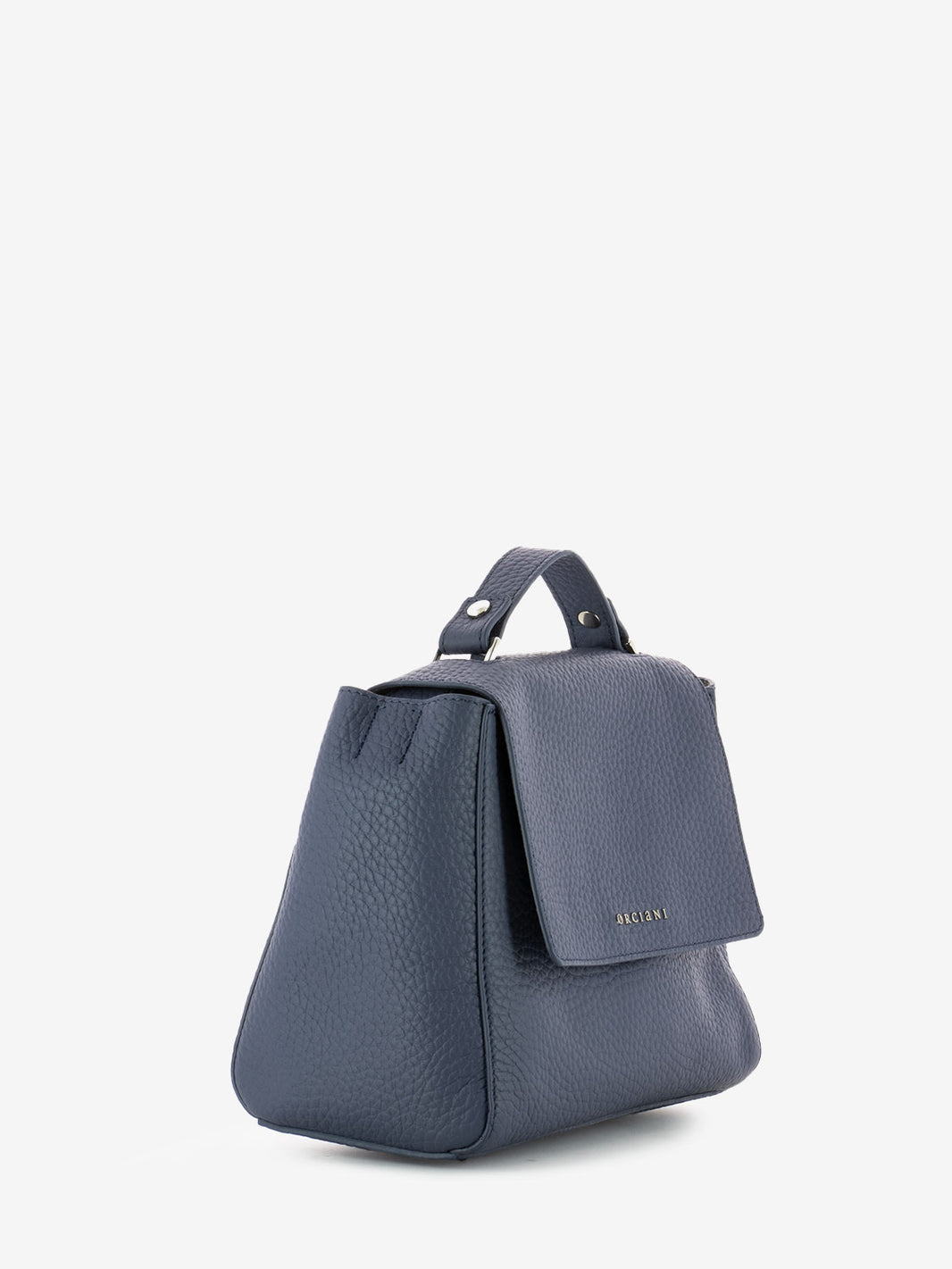 Borsa piccola in pelle martellata mirtillo