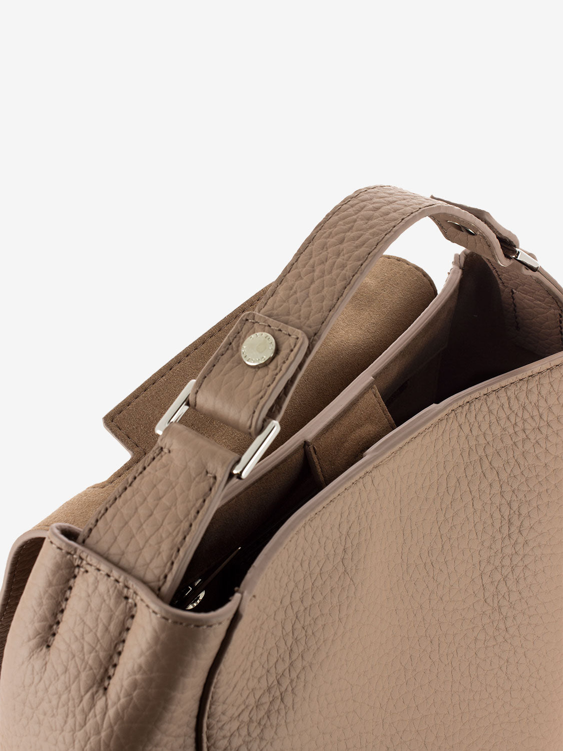 Borsa piccola in pelle martellata rosa