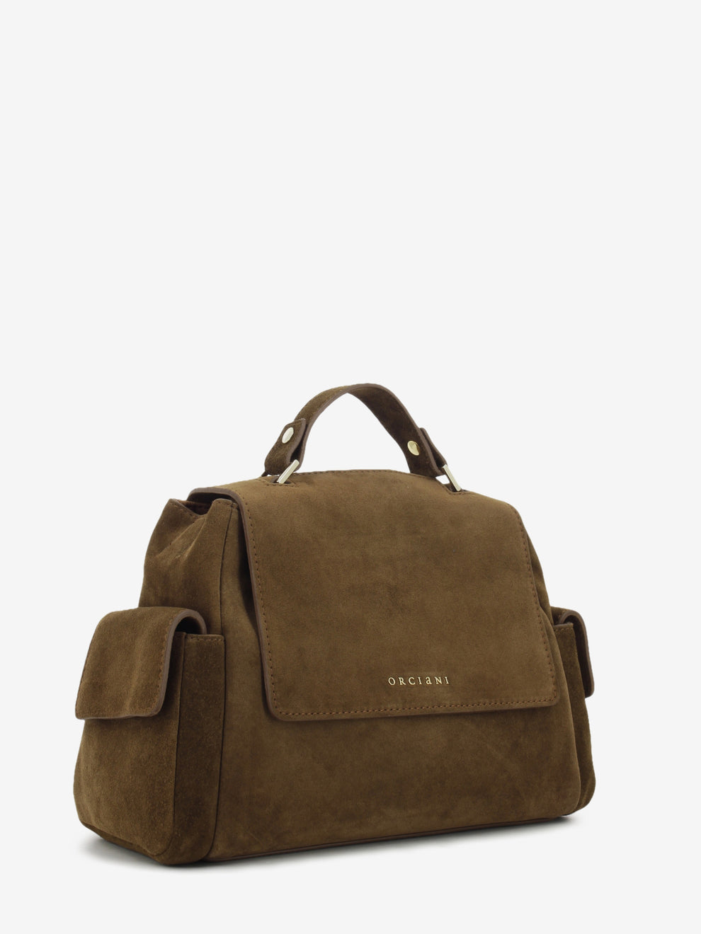 Borsa Sveva Cargo S in suede tabacco