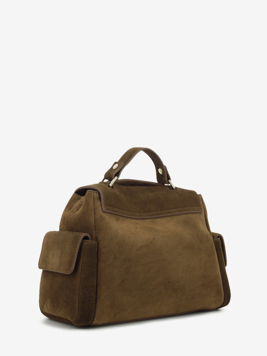 Borsa Sveva Cargo S in suede tabacco