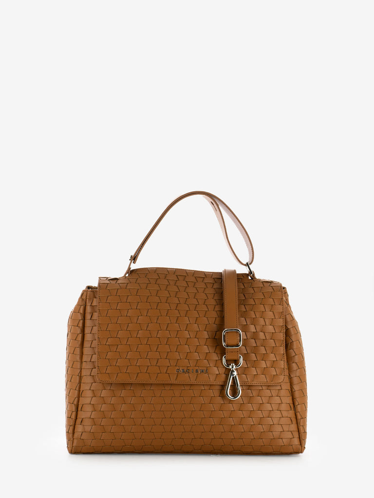 ORCIANI - Borsa Sveva M Nappa Woven Amber