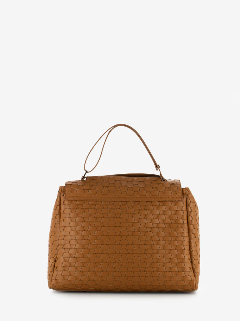 ORCIANI - Borsa Sveva M Nappa Woven Amber