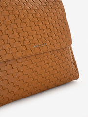 ORCIANI - Borsa Sveva M Nappa Woven Amber