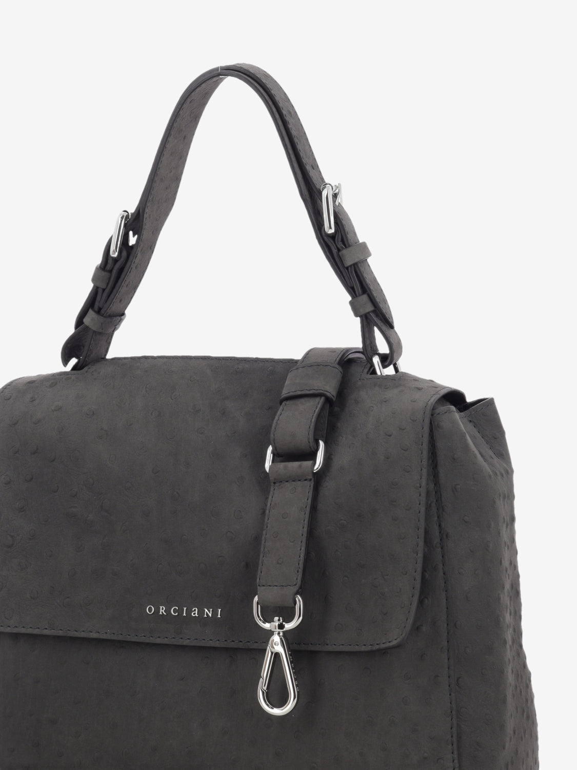 Borsa Sveva M struzzo carbone