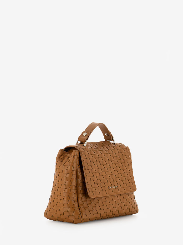 ORCIANI - Borsa Sveva S Nappa Woven Amber