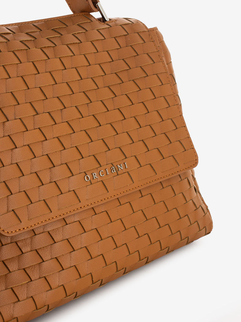 ORCIANI - Borsa Sveva S Nappa Woven Amber