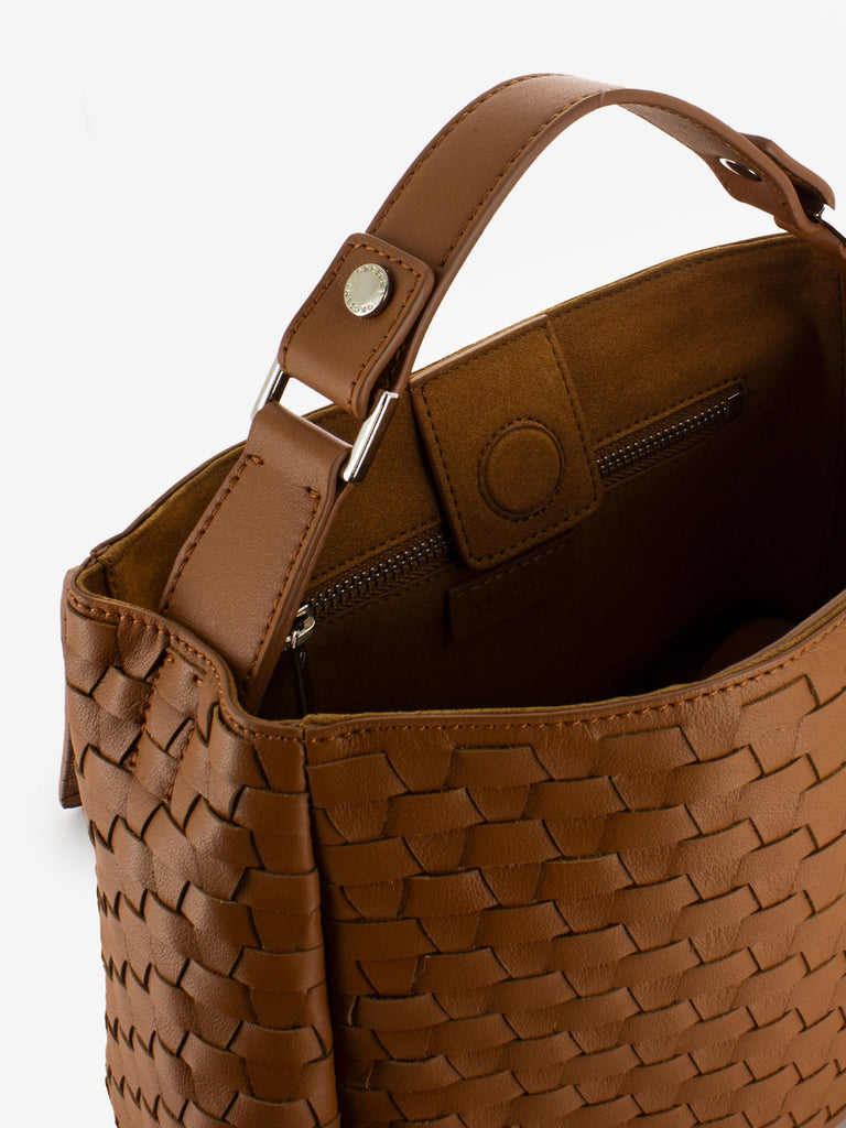 ORCIANI - Borsa Sveva S Nappa Woven Amber