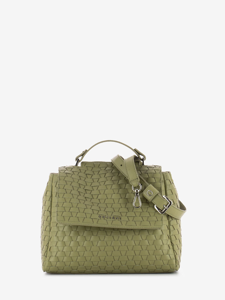 ORCIANI - Borsa Sveva S nappa woven oliva