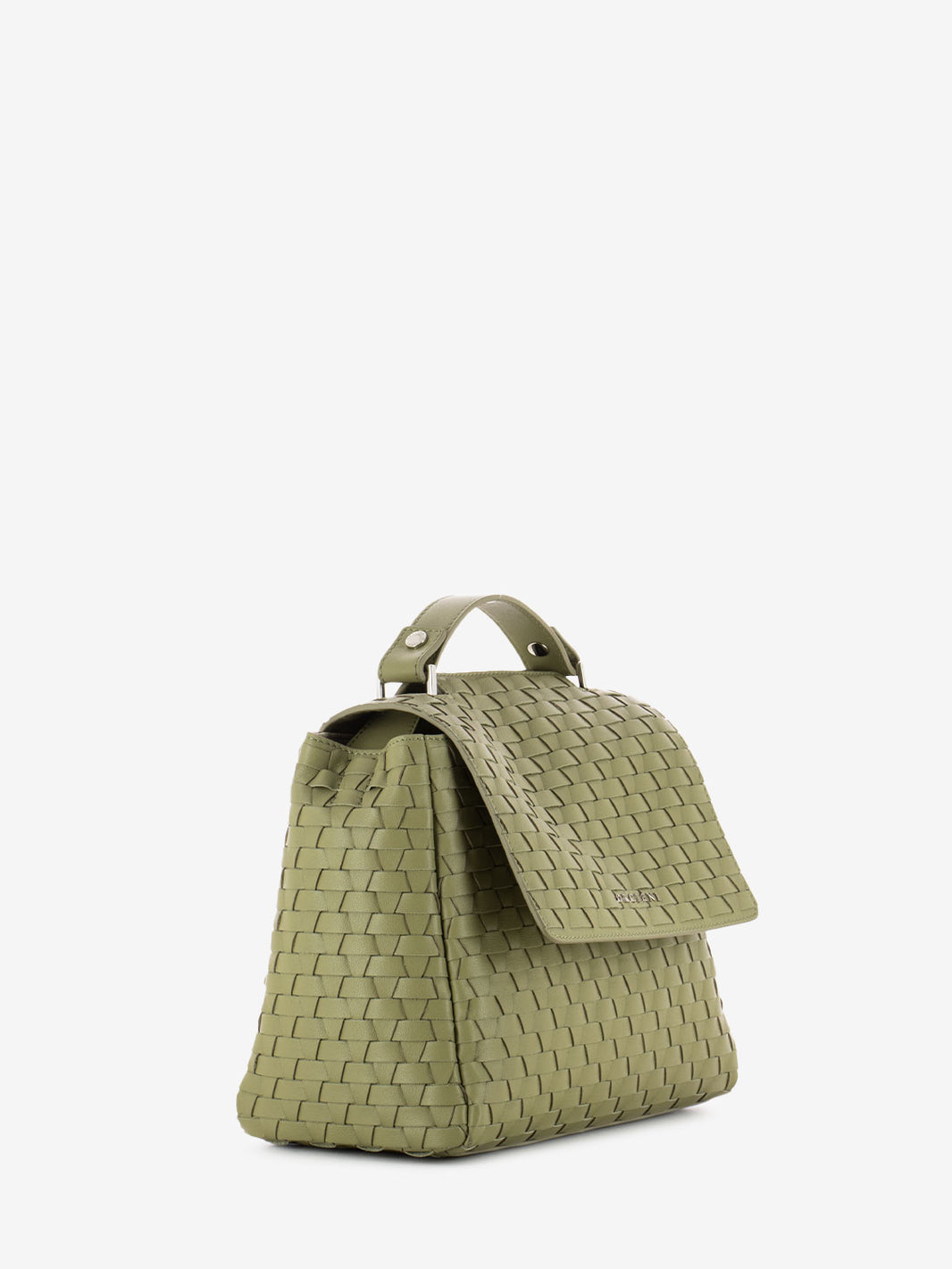 Borsa Sveva S nappa woven oliva