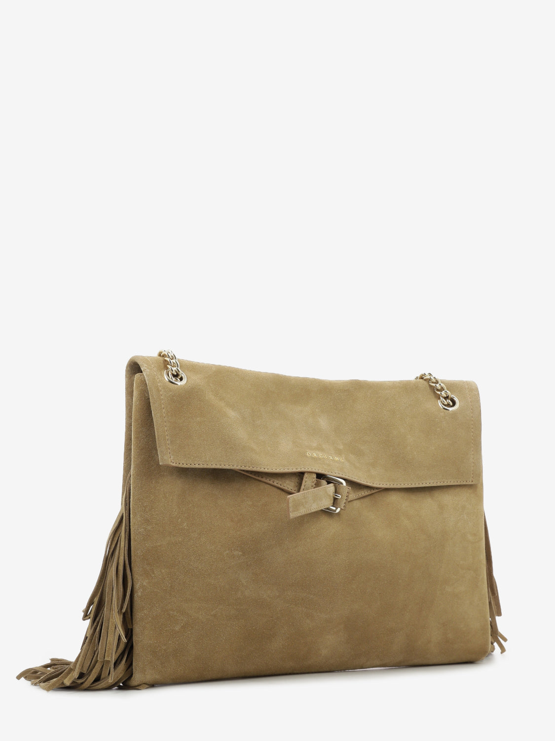 Borsa Venus Peach Fringe Midi a spalla biscotto