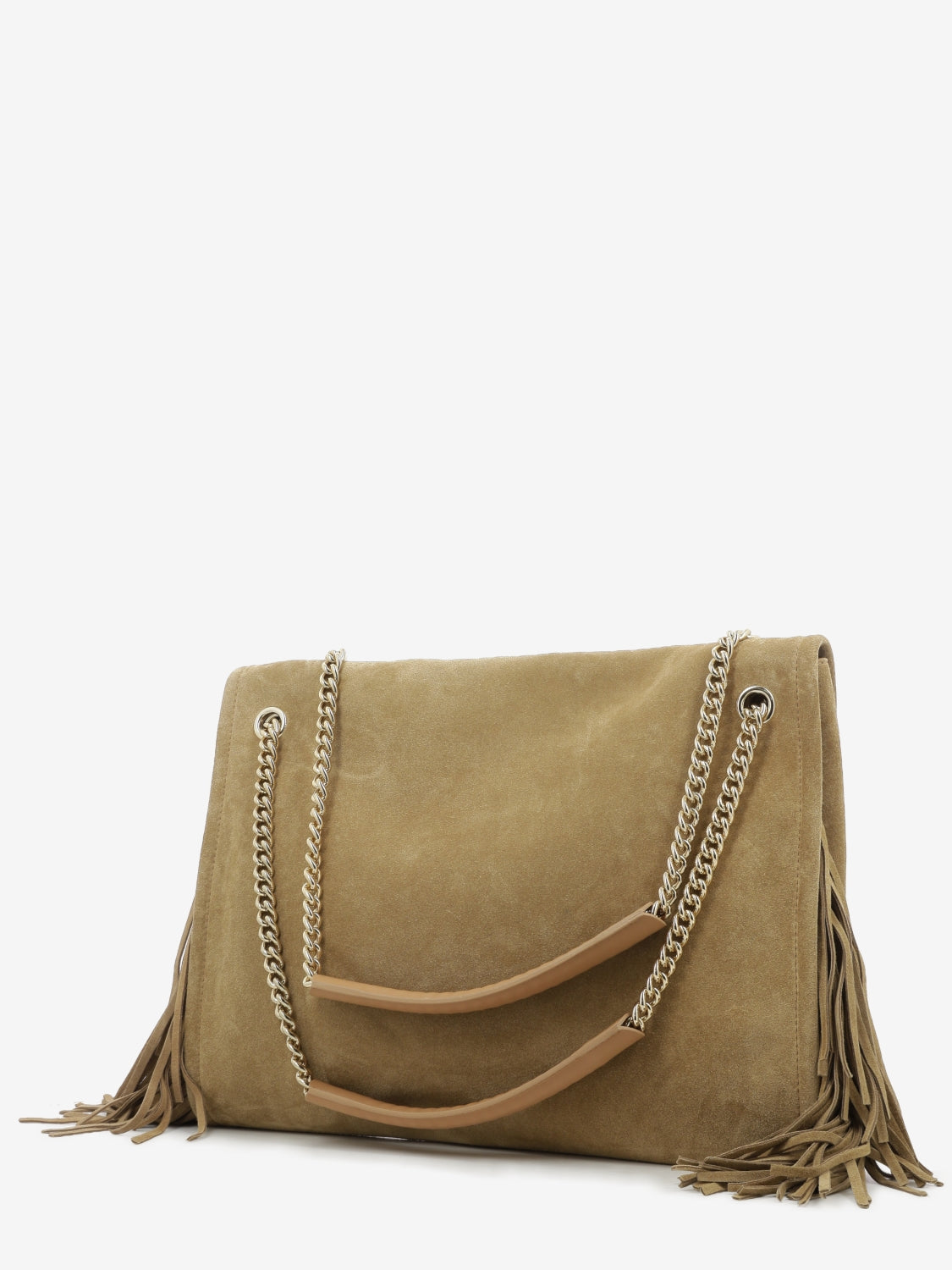 Borsa Venus Peach Fringe Midi a spalla biscotto