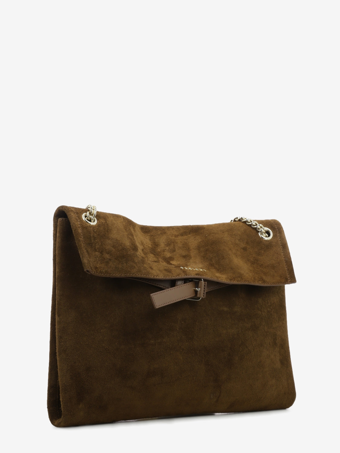 Borsa Venus Peach Midi a spalla in suede cocoa