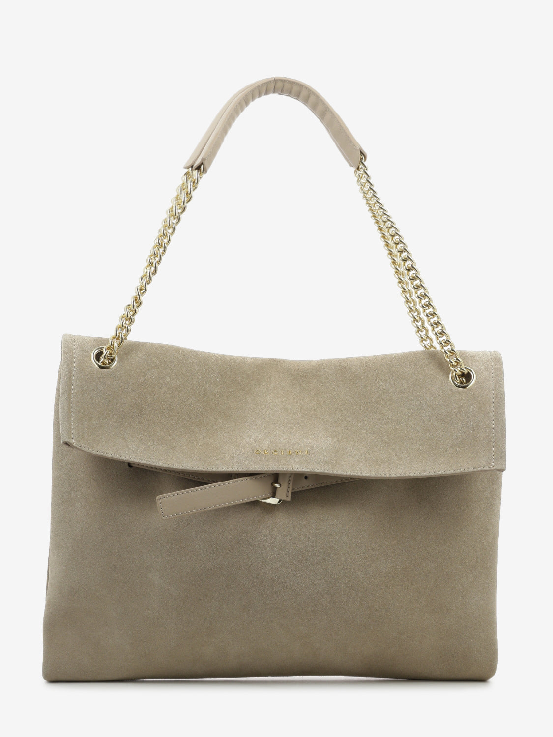 Borsa Venus Peach Midi a spalla in suede sabbia