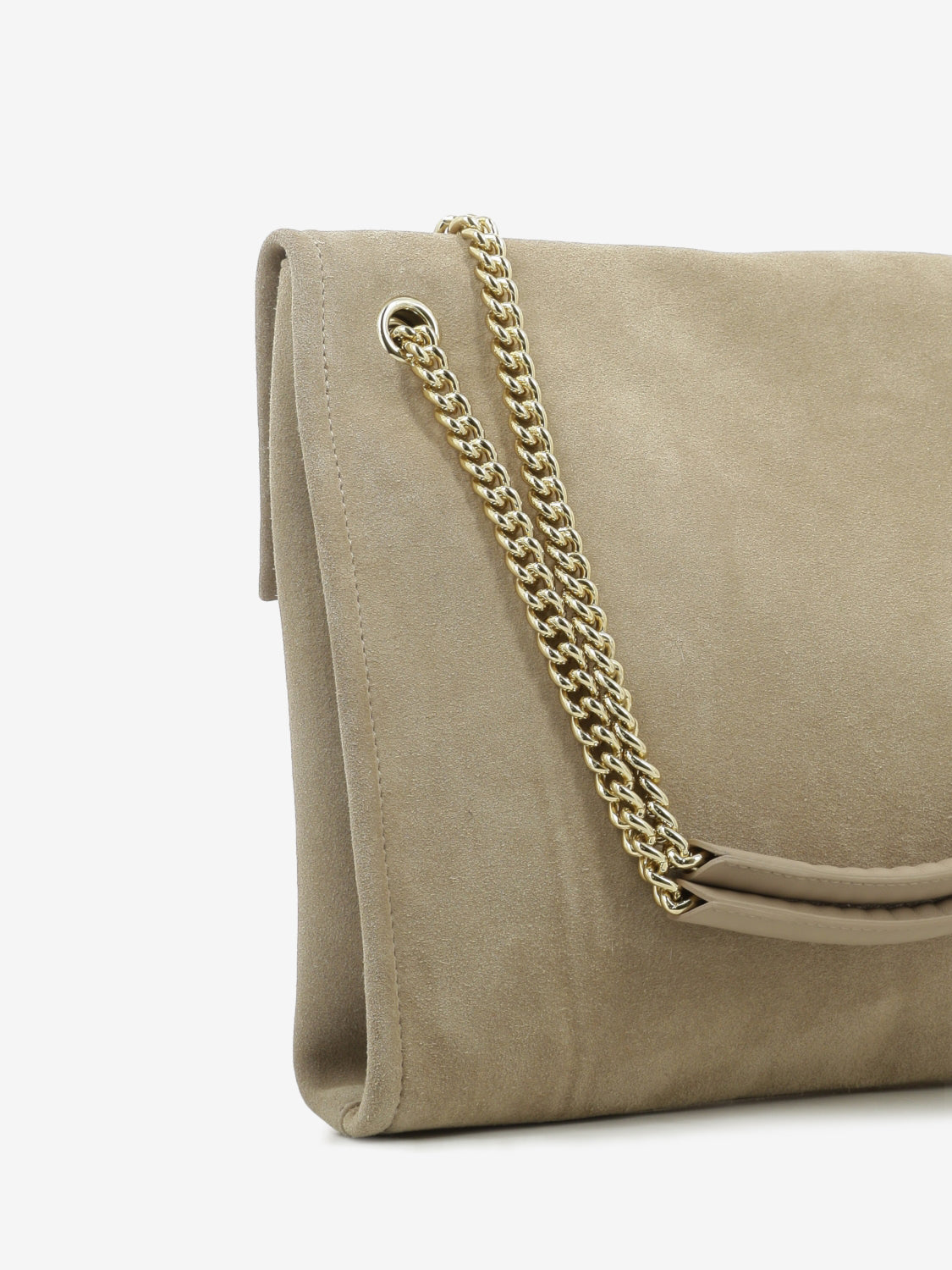 Borsa Venus Peach Midi a spalla in suede sabbia