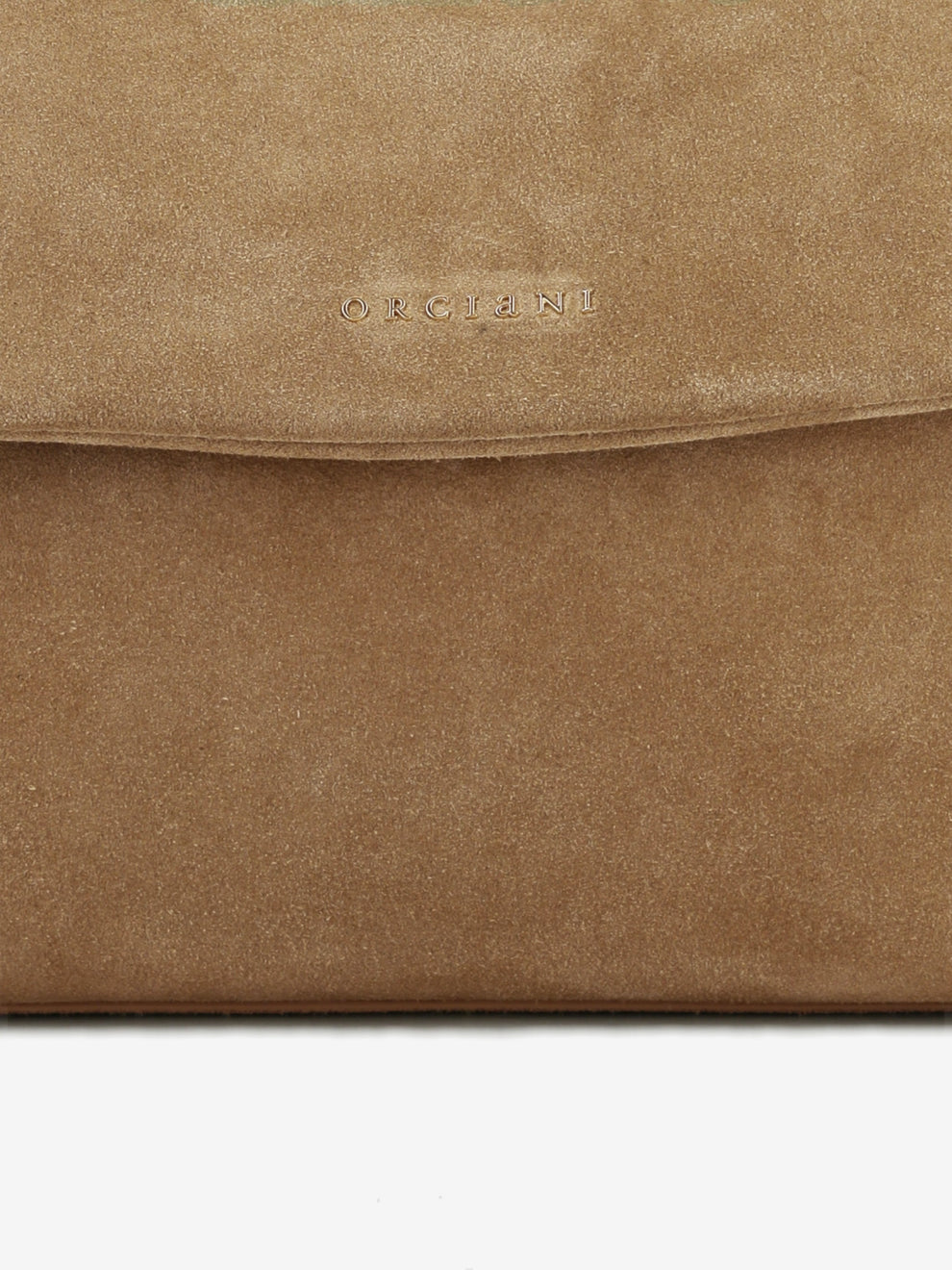 Sveva Peach Flowers midi a spalla in suede biscotto