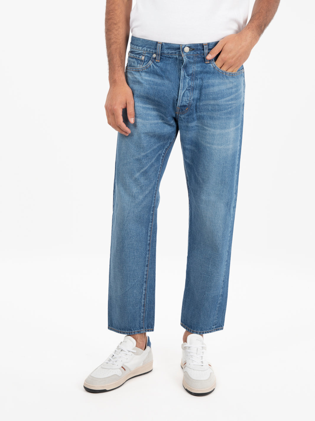 Jeans ankle used blu medio