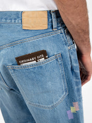 ORDINARY FITS - Jeans effetto used cuciture blu