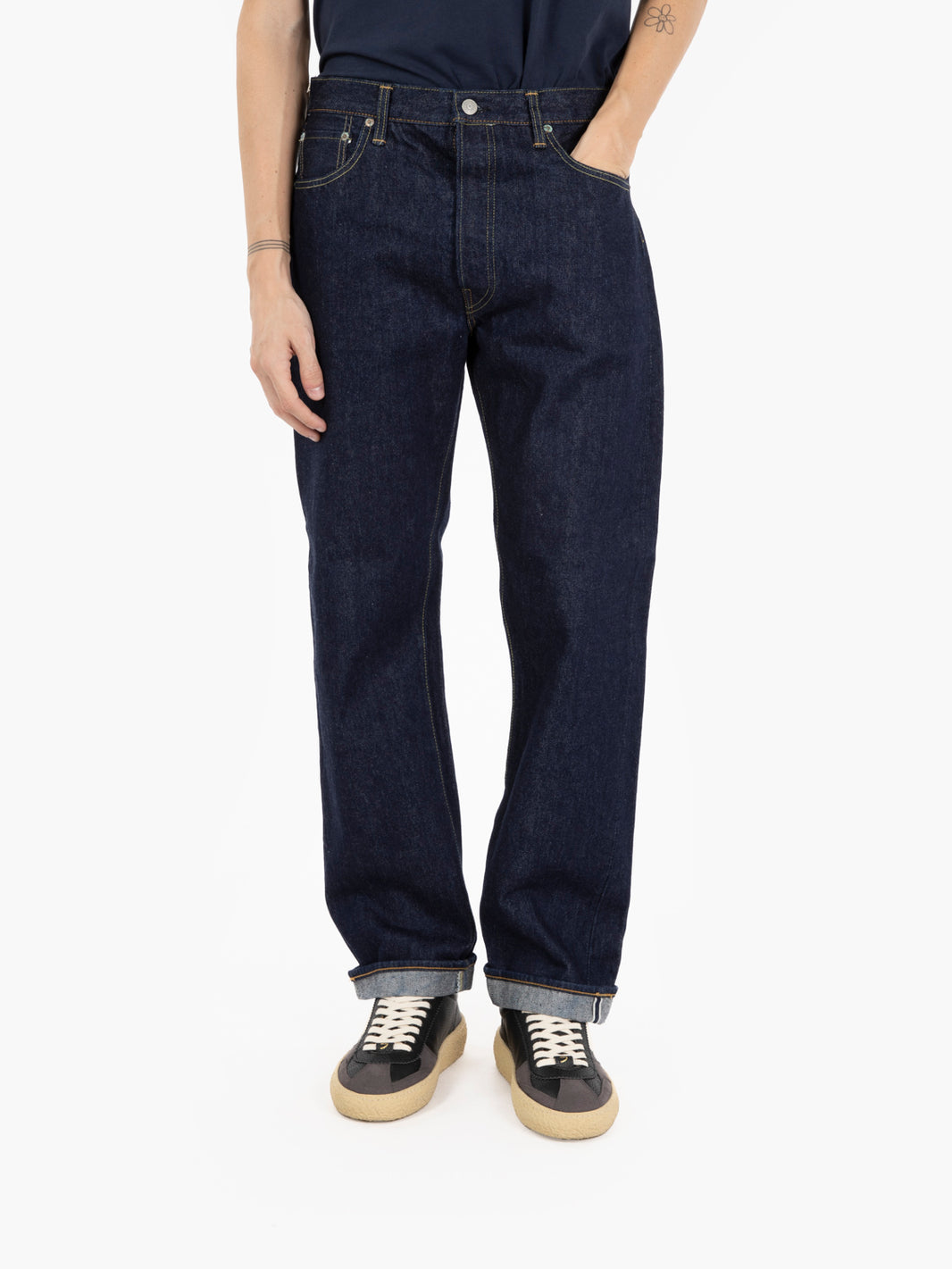 105 Standard Selvedge denim one wash blue