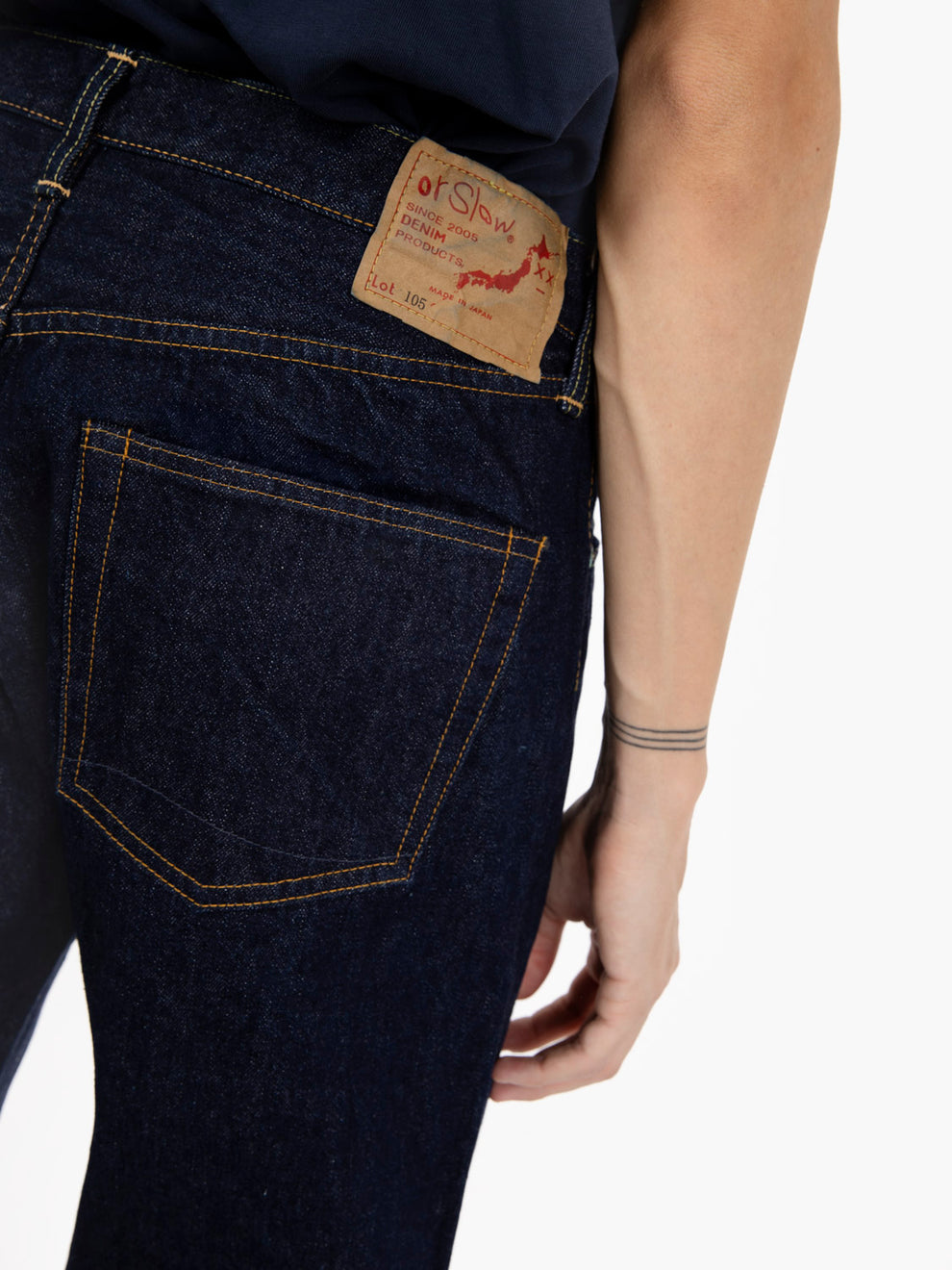 105 Standard Selvedge denim one wash blue