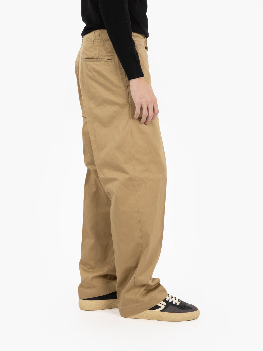 Vintage fit army trousers dark khaki