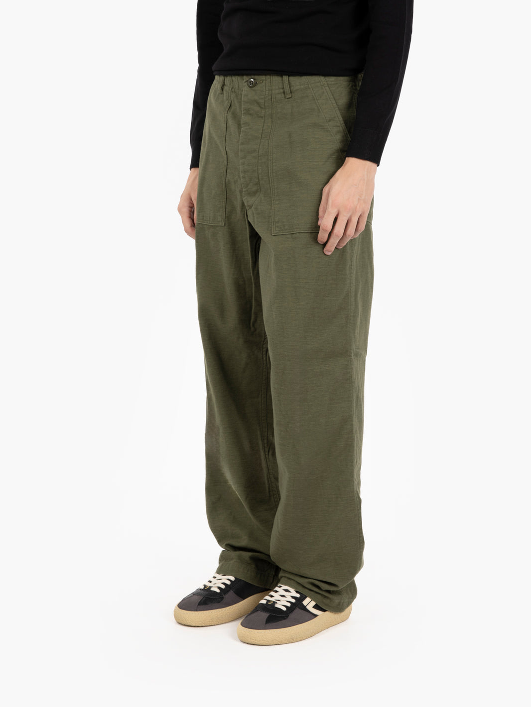 Vintage fit army trousers dark olive