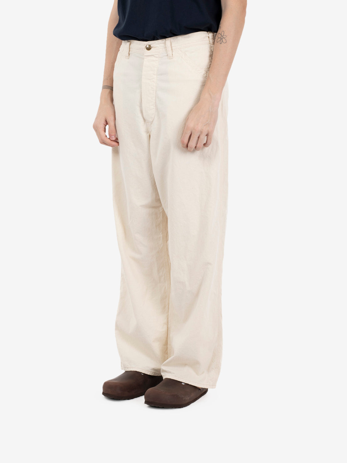 Wide fit 30's Painter pants ecru