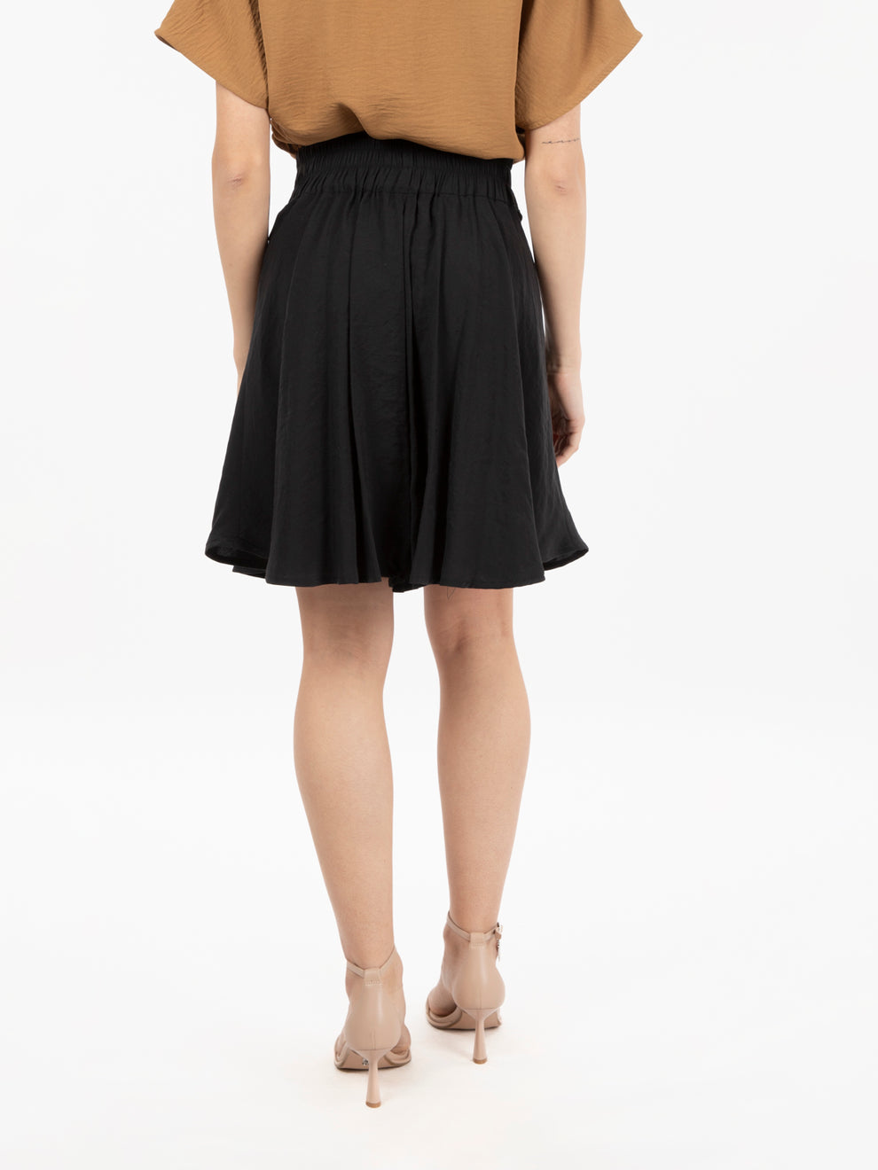 Wide black Bermuda shorts