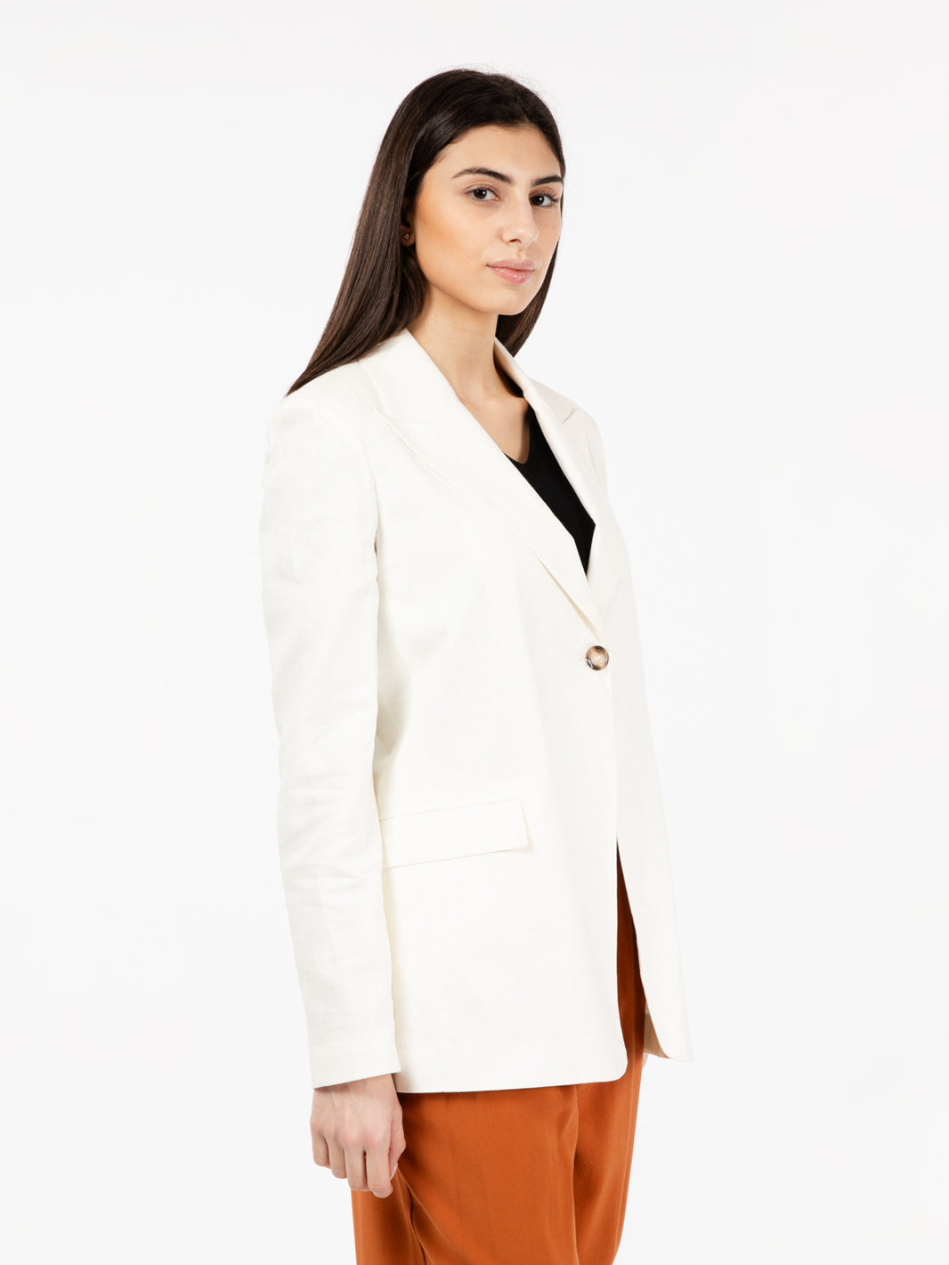 Cream peaked blazer
