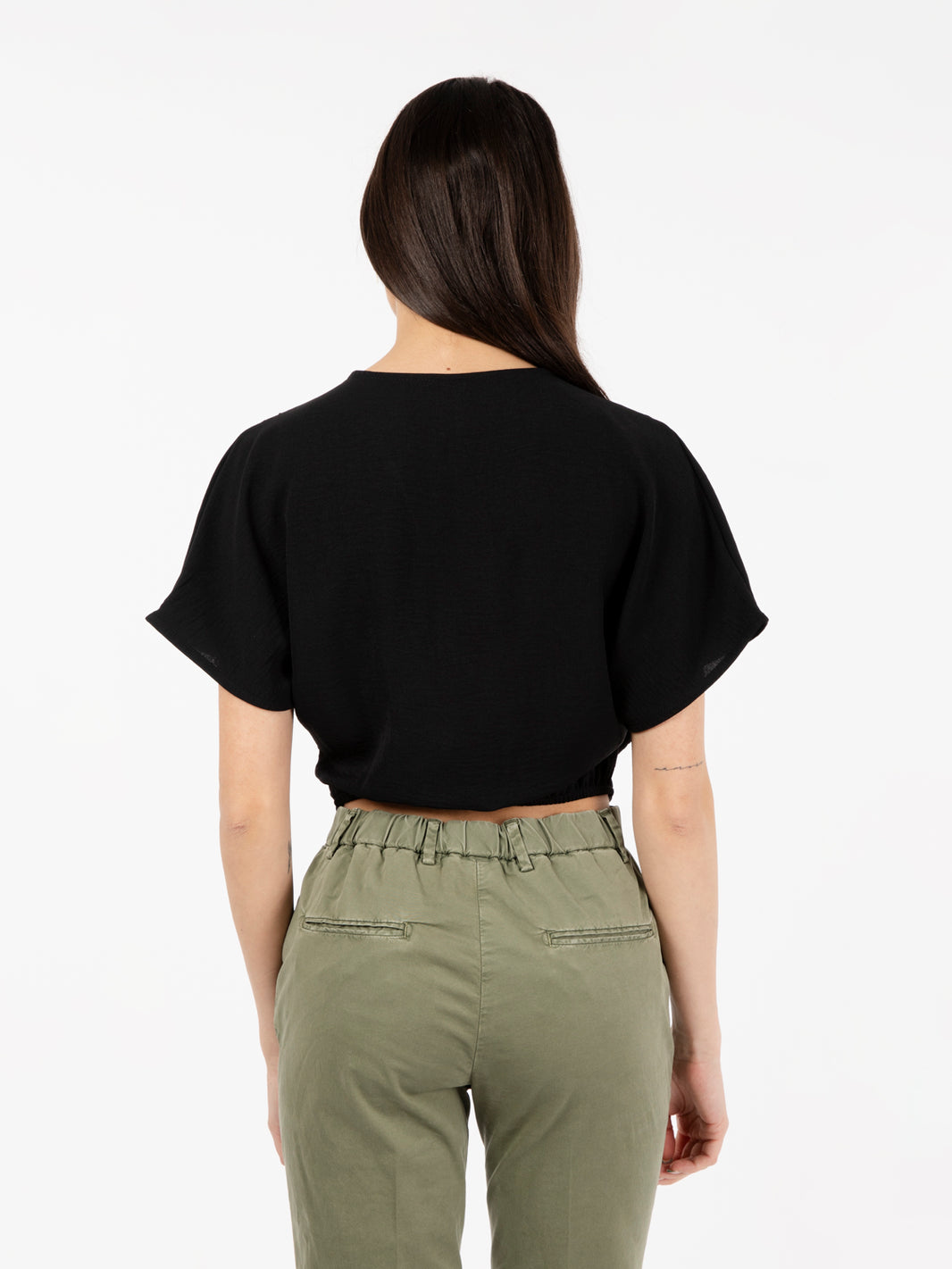 Black crossover blouse
