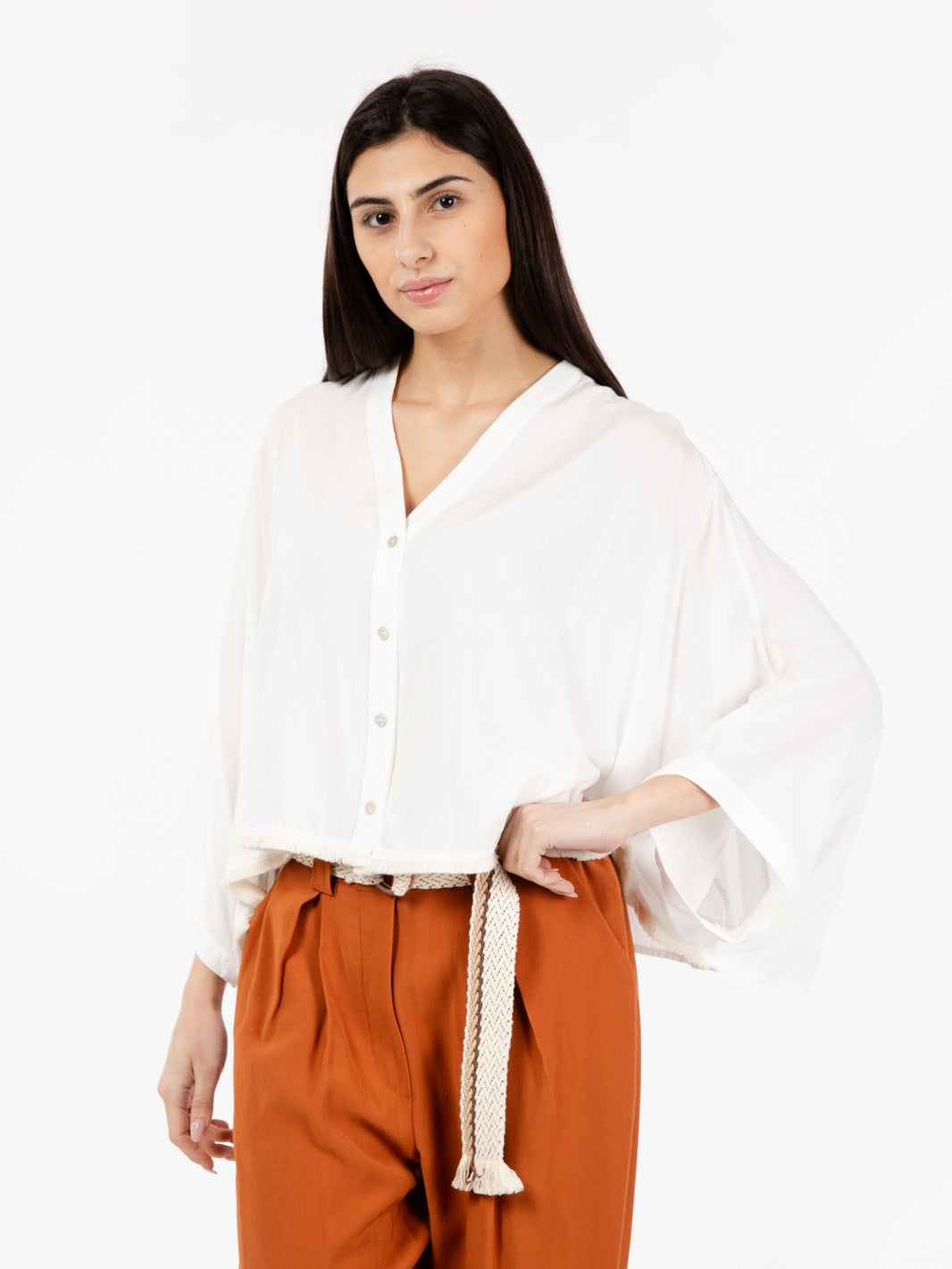 Cream Kimono Sleeve Shirt