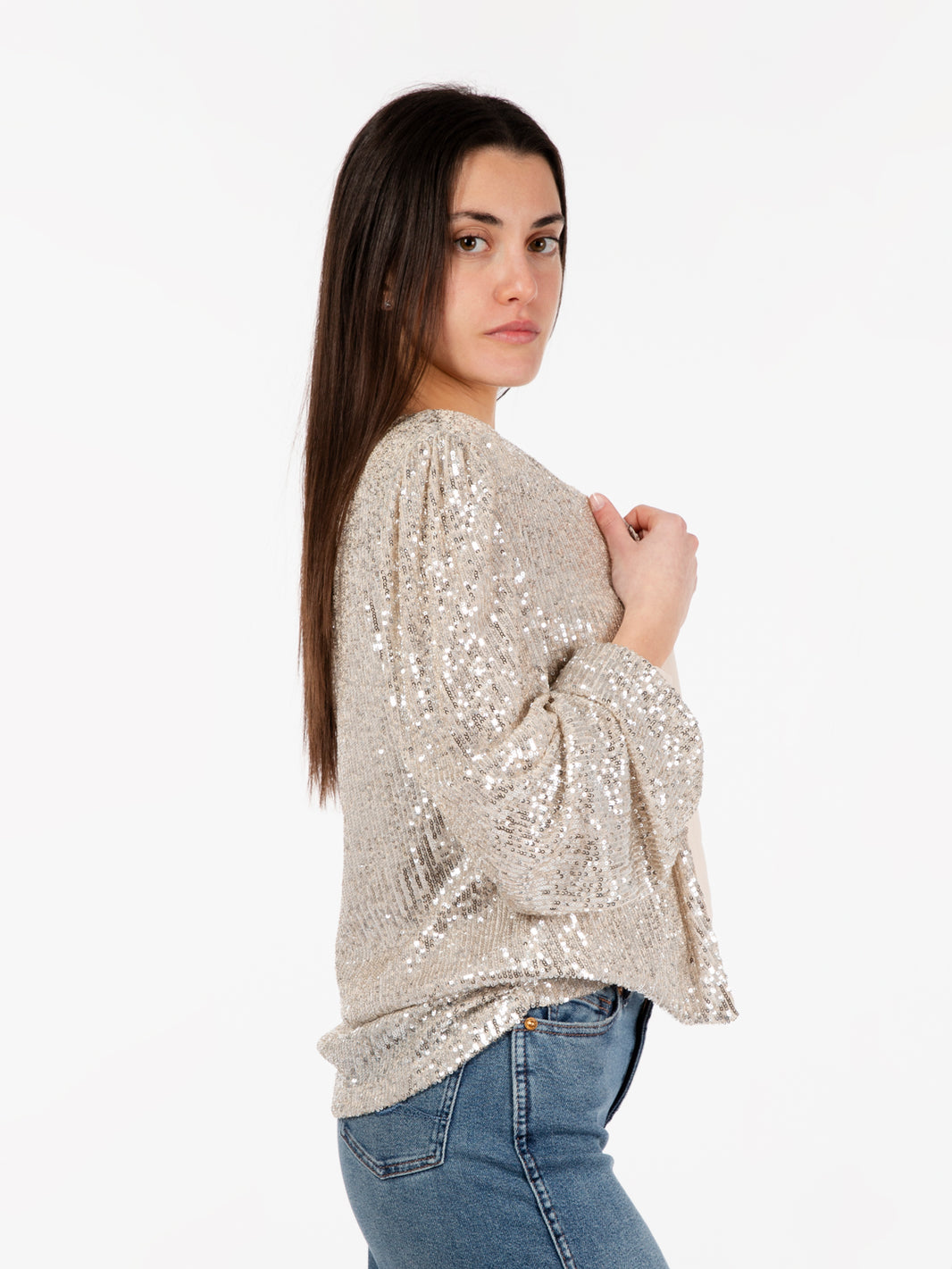 Giacchetta con paillettes silver