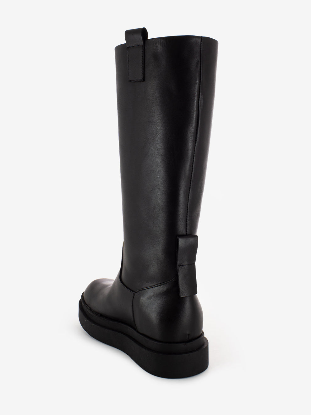 Stivale platform con dettaglio logo oro / nero