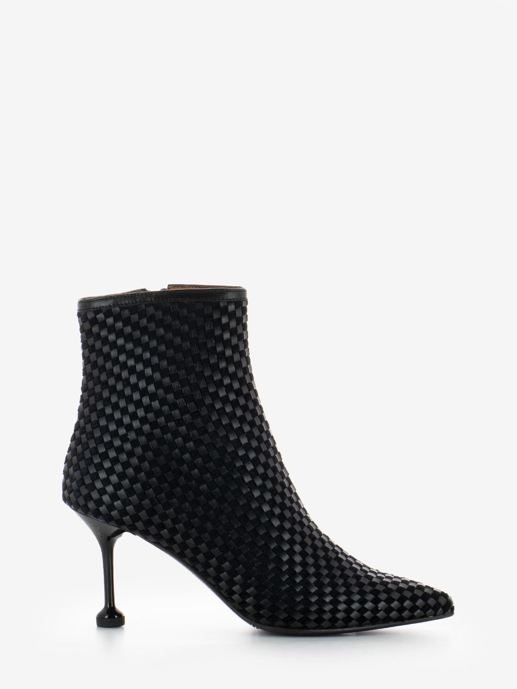 Tronchetti Woven in pelle intrecciata nero
