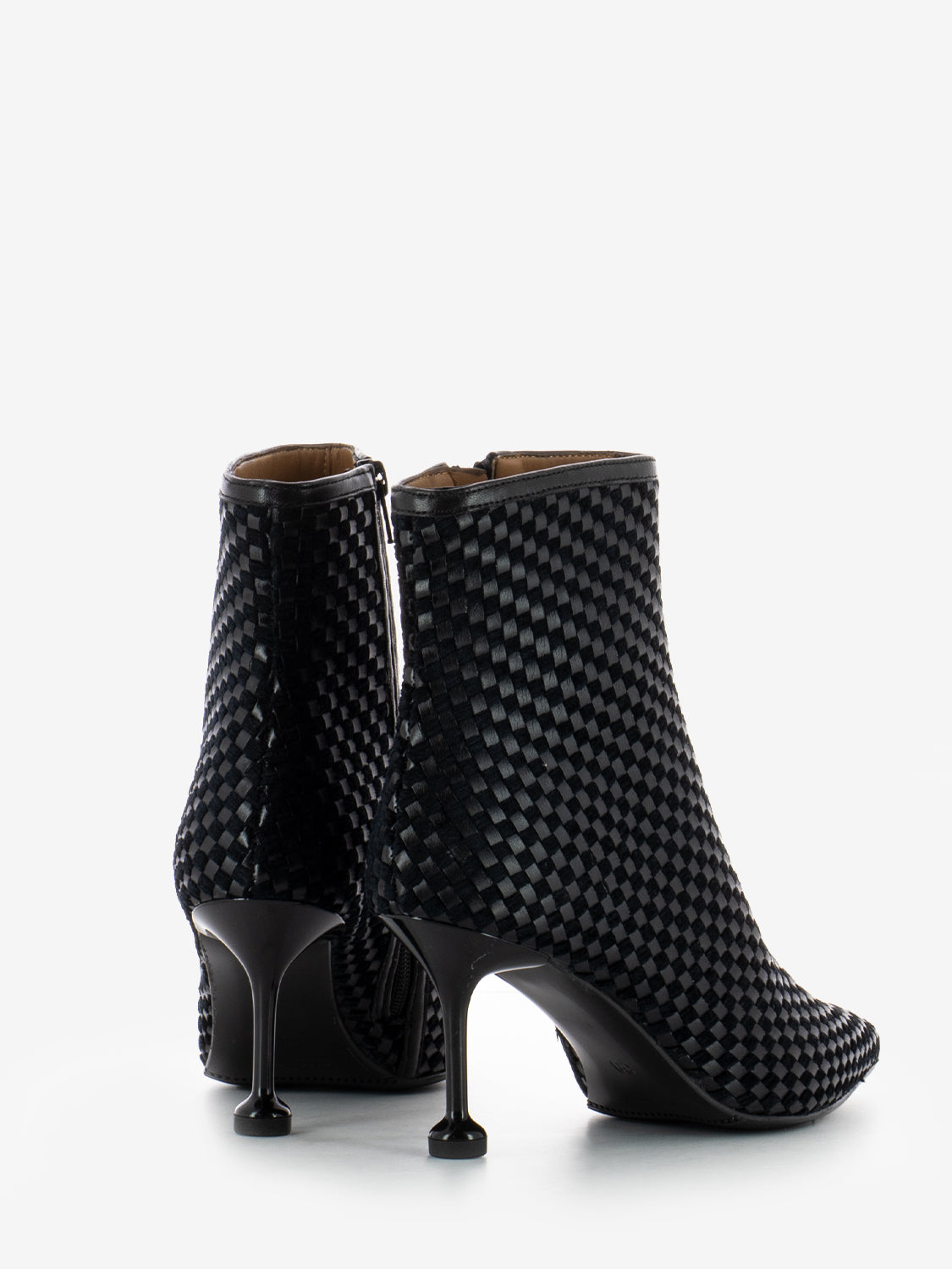 Tronchetti Woven in pelle intrecciata nero
