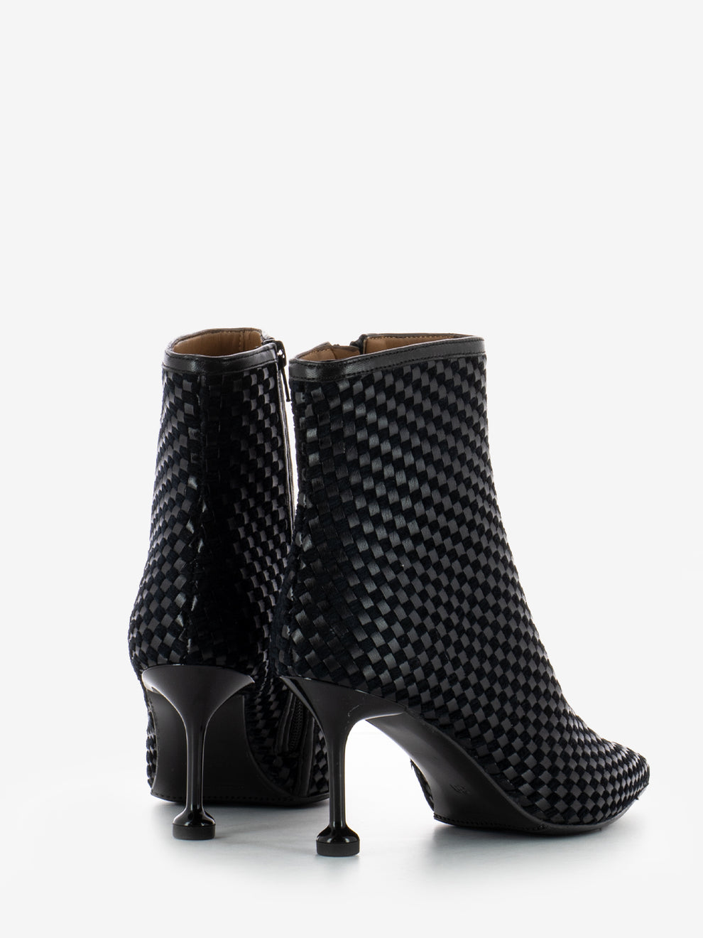 Tronchetti Woven in pelle intrecciata nero